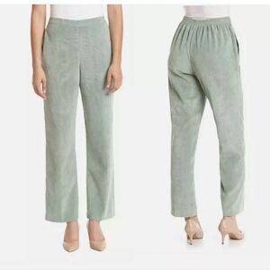 Alfred Dunner Women's Winter Garden Sage Corduroy Straight Pants 12P